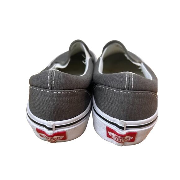 Vans Sneakers Slip On Unisex Men 5.5 Womens 7 Solid Gray Canvas Shoes - Picture 4 of 13